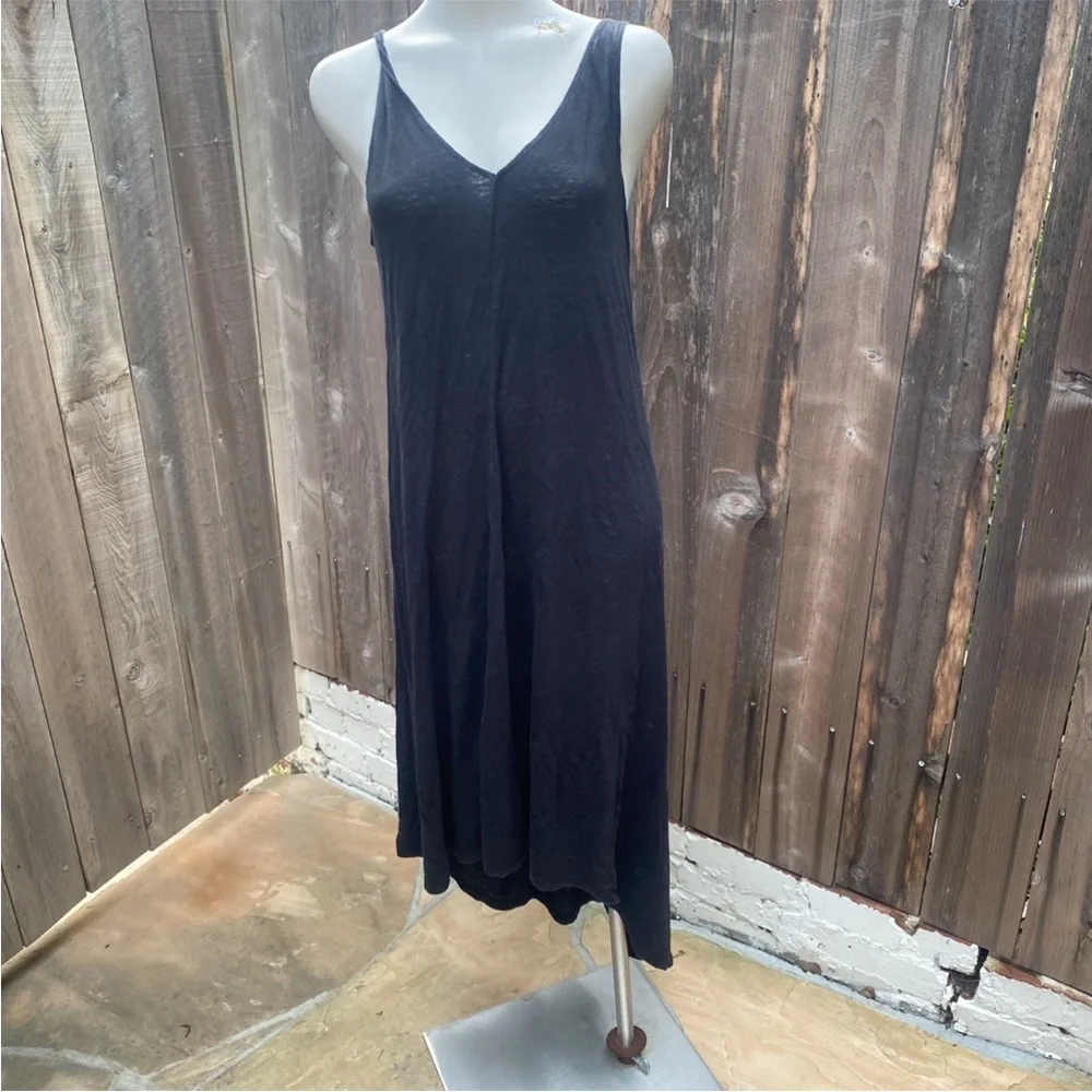 Moon & meadow linen blend Black Sleeveless Maxi Dress size large - Picture 1 of 7